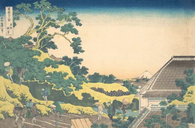 Surugadai in Edo, uit de serie Zesendertig Zichten op de Fuji, ca. 1830-32