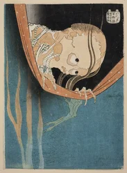 De geest van Kohada Koheiji (uit Honderd verhalen - Hyaku monogatari) door Katsushika Hokusai (1760-1849)