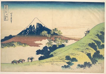 De Inume-pas in de provincie Kai (Kōshū Inume tōge), uit de serie „Zesendertig gezichten op de berg Fuji“ (Fugaku sanjūrokkei)