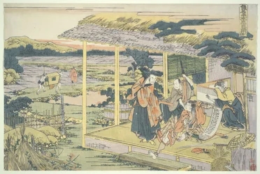 De trouwe liga van de zevenenveertig rōnin (Chūshingura), zesde bedrijf: het huis van Yoichibei, de plek waar Kampei seppuku pleegde