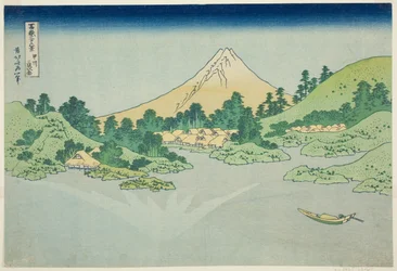 Het wateroppervlak bij Misaka in de provincie Koshu, uit de serie "Zesendertig uitzichten op de berg Fuji"