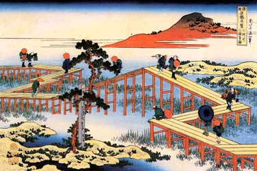 Yatsuhashi in de provincie Mikawa, ca. 1835