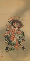 Zhong Kui Shoki doodt een demon, Edo-periode