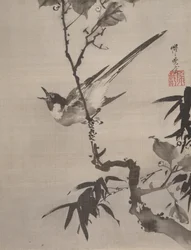 Zingende vogel op een tak, ca. 1887