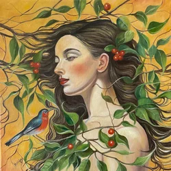 De serene bosvrouw