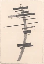 Sensatie van de Beweging en het Obstakel uit "Suprematisme: 34 Tekeningen"