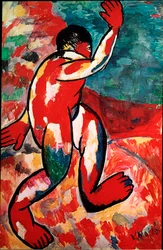 De badende Schilderij door Kasimir Malevitsj (1878-1935) 1910 Amsterdam, Stedelijk Museum
