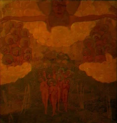 Triomf van de Hemelen, studie voor een fresco