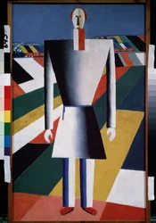 Een boer op het veld