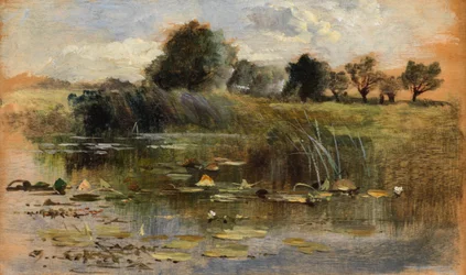 Een binnenwater (olieverf op paneel)