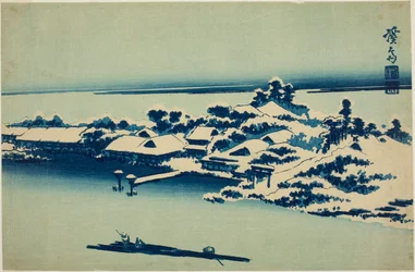 Sneeuw op de Sumida Rivier