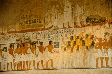 Geschilderde scène van Rouwenden; Graf van Ramose; Vizier onder Amenhotep III en Akhenaten, 2009