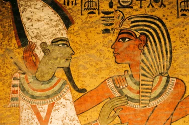 Schildering op graf Noordmuur; Osiris; KV 62, Toetanchamon en de Gouden Eeuw van de Farao