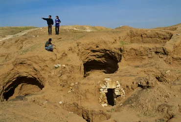 Shiqmim, ca. 4200 v.Chr., Kopertijd dorp met ondergrondse opslag, Israël