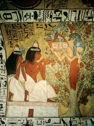 Kunstenaar van de Vallei der Koningen Sennedjem en zijn vrouw aanbidden voor Godin Hathor, 2009