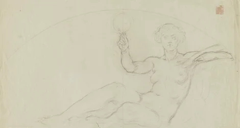 (Rotunda van het Capitool van de staat Iowa) (Kunst, studie voor paneel)