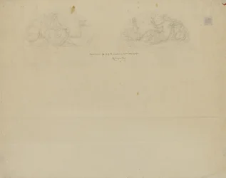 (Rotunda van het Capitool van de staat Iowa) (studie voor twee lunetten)