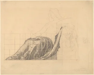 Stofstudie voor Liggende Vrouwelijke Studie voor "Schilderij"