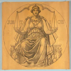 Gerechtigheid, Carton voor mozaïek in Wisconsin State Capitol Rotunda