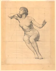 Vrede, Figurenstudie voor "De Weldadigheid van de Wet," Muurschildering in Essex County Court House, Newark, New Jersey