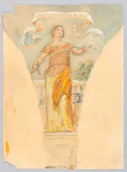 Personificatie van "Metaalbewerking," Studie voor de Koepel van het Fabrikantengebouw, Wereldtentoonstelling, Chicago, IL