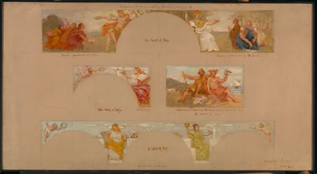 Schetsen voor een Decoratie van een Privébibliotheek B, 1894