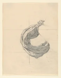 Studie voor "Handel," "Voorbijgaande Handel Brengt Hulde aan de Haven van Cleveland," Verenigde Staten Douanehuis, Cleveland, OH