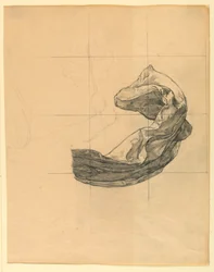 Studie voor "Handel," "Voorbijgaande handel brengt eer aan de haven van Cleveland," United States Custom House, Cleveland, OH