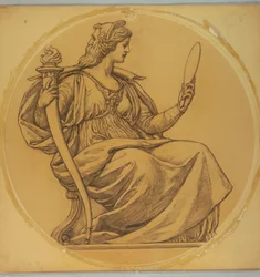 Studie voor "Voorzichtigheid," Lunet in Hudson County Courthouse, Jersey City, NJ
