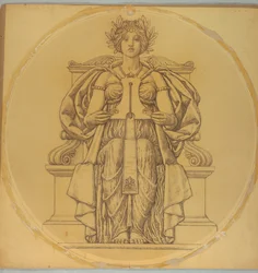 Studie voor "Rechtvaardigheid," Lunet in Hudson County Courthouse, Jersey City, NJ
