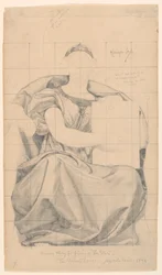 Studie voor "De Staat," "Het Bewind van de Wet," Appellate Division Court House, New York, NY