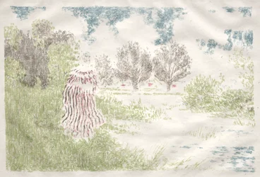 Landschappen: Vrouw in een Gestreepte Jurk