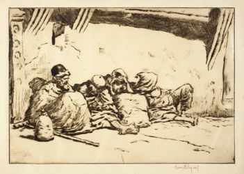 Bedelaars bij de muur