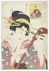 Vrouw met shamisen