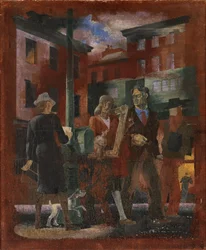 Scènes van New York--Greenwich Village (muurstudie, Madison Square Postal Station, New York City)