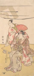 De tweede Bando Mitsugoro in de rol van Soga no Juro Sukenari, ca. 1793-95