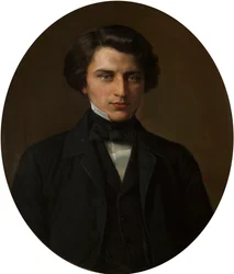Portret van de dichter Vladimir Zhemchuzhnikov, 1830-1884, 1854