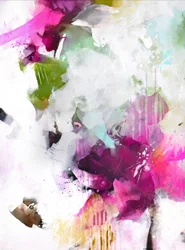 Levendig, abstract bloemmotief