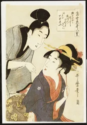 Een dubbel portret van een schoonheid en haar bewonderaar