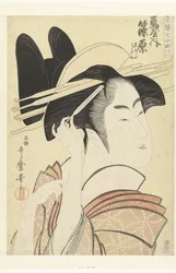 Busteportret van de courtisane Shinowara uit het Tsuruya huis