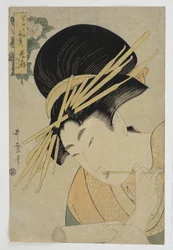 Courtisane Hanaogi van het Ogiya-huis, 1801