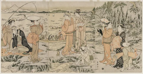 Vissen op de Chopping Board Rock bij Enoshima, begin jaren 1790