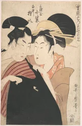 De geliefden Miura-ya Komurasaki en Shirai Gonpachi
