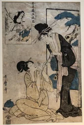 Twee vrouwen in akte V, uit de serie Chūshingura