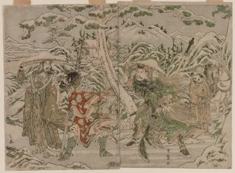 Winterscène uit de Romance van de Drie Koninkrijken, ca. 1790