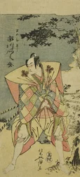 Ichikawa Monnosuke II als Haya no Kanpei in Chushingura Nagori no Kura