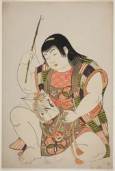 Jongen als Hotei, uit een ongetitelde serie van kinderen als de zeven goden van geluk