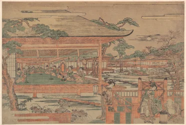 Ushiwaka, de jonge Yoshitsune, brengt Jorurihime een serenade