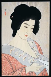Geisha Ichimaru, ca. 1933, door Kobayakawa Kiyoshi, Oban houtsnede, Meiji-Showa periode, Japan, 20e eeuw