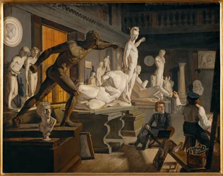 De Hall of Antiquities in Charlottenborg Palace, Kopenhagen (schilderij op doek)